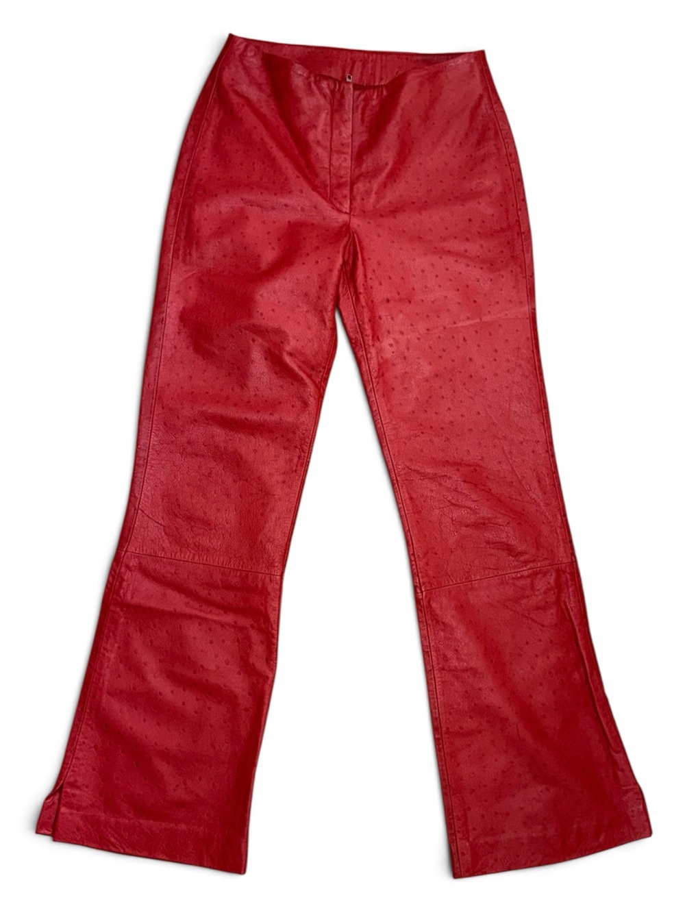 Y2K Wilson’s Leather Pelle Studio Low Rise Flare Cherry Red Pants